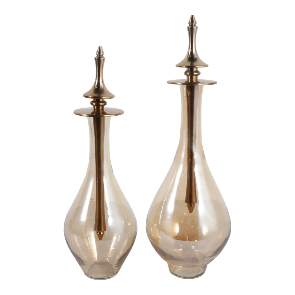 RUBYLAND SET OF 2 GOLD JARS 18 (IN)