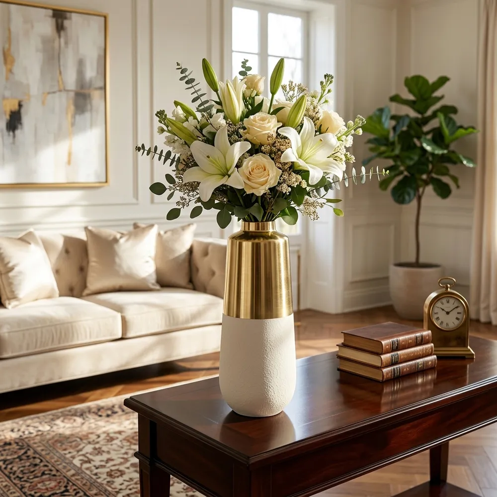 ALBARUN GOLD VASE 21 (IN)