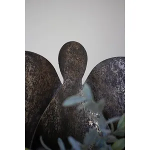 Set of 2 Rustic Metal Angel Candle Holders 3