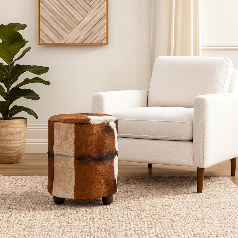 GIBSONPARK BROWN OTTOMAN 20 (IN)