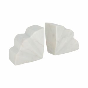 HENSONHOLM SET OF 2 WHITE BOOKENDS 6 (IN) 4