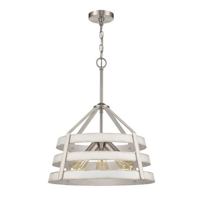 Brigantine 18″ Wide 3-Light Chandelier - Satin Nickel