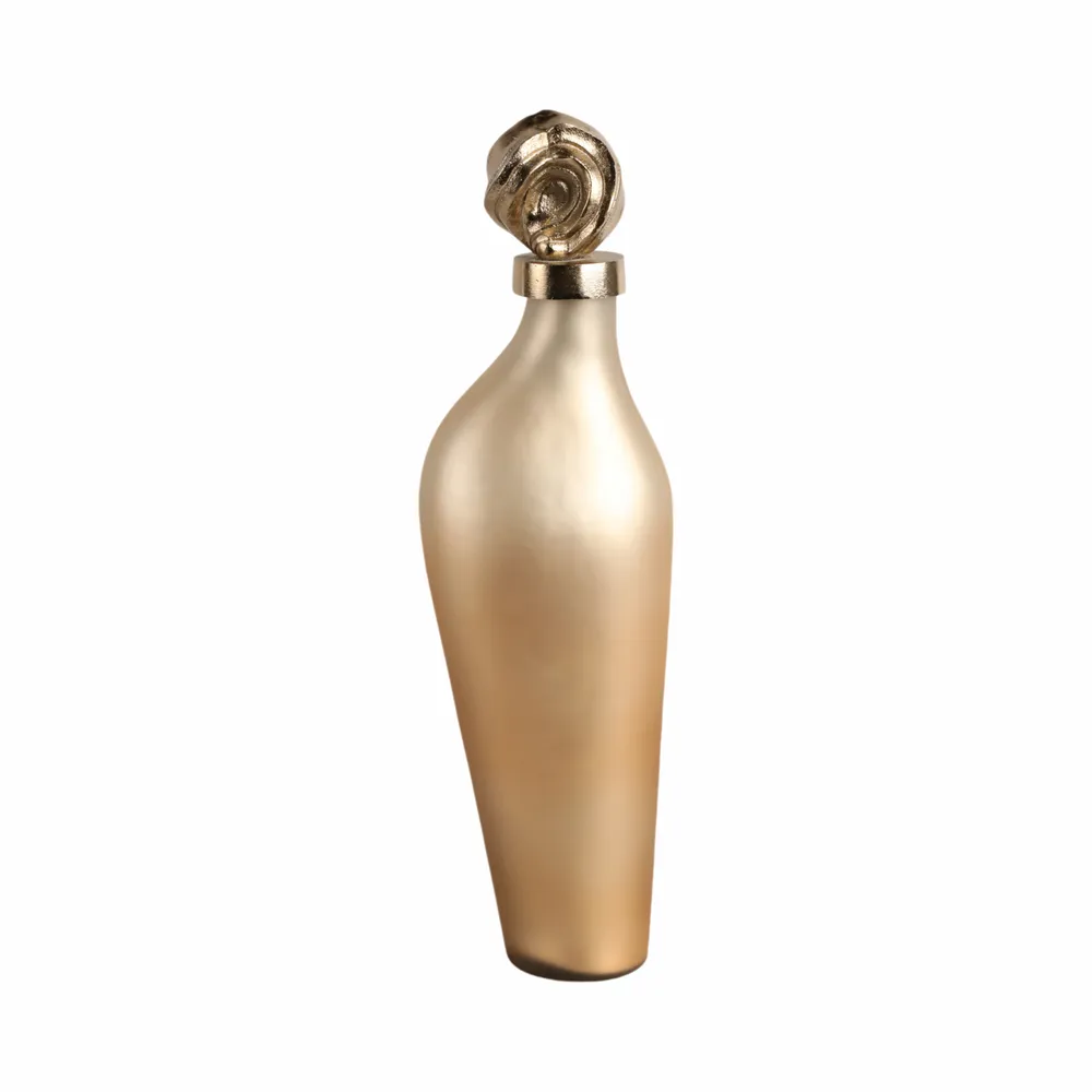 BAKERSHAW GOLD GLASS VASE 18 (IN)