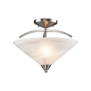 Elysburg 16'' Wide 2-Light Semi Flush Mount - Satin Nickel 1