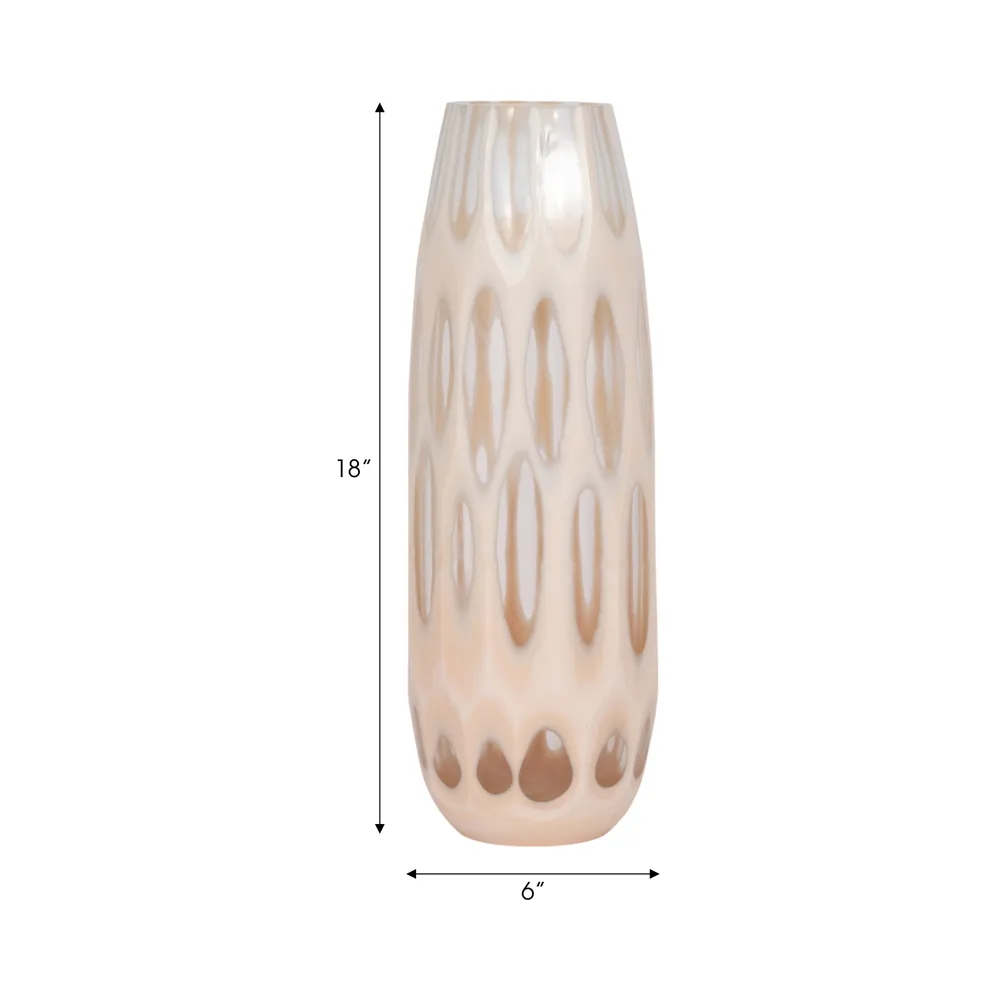 HATCHERHAVEN TAN GLASS VASE 18 (IN)