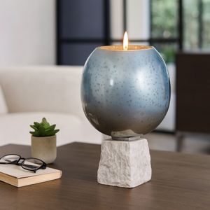 BRAEHAM BLUE CANDLE HOLDER 13 (IN) 10
