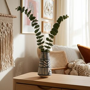 CER, 8" ECLECTIC VASE, BLACK/WHITE 11