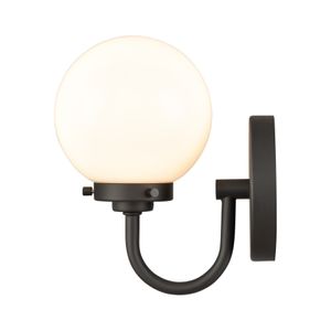 Fairbanks 8.5'' High 1-Light Sconce - Matte Black with Opal 4