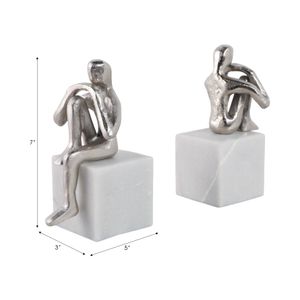 HARPERSHAW SET OF 2 SILVER BOOKENDS 8 (IN) 9