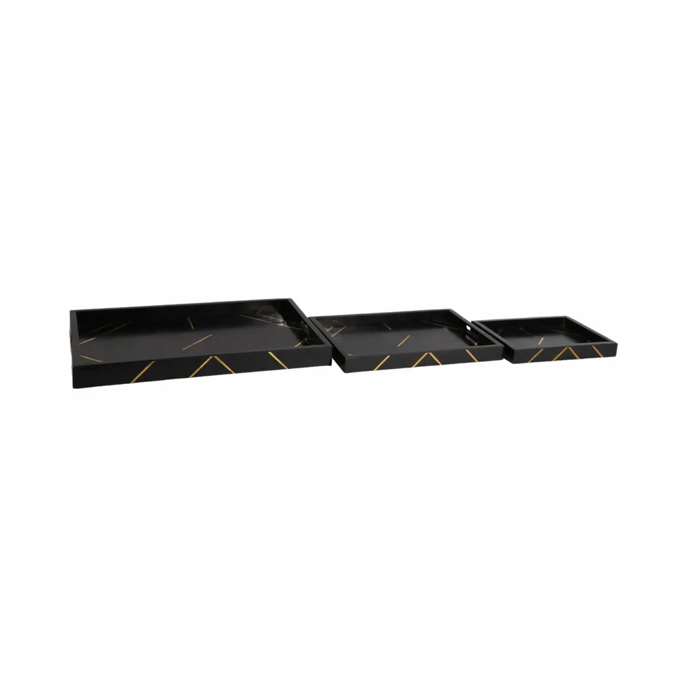 VINSONVIEW SET OF 3 BLACK TRAY 2 (IN)