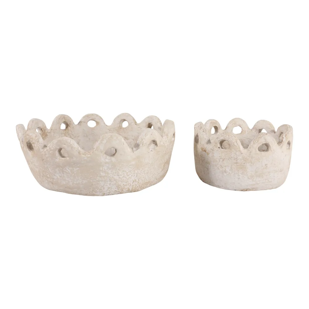 CALEBROOK SET OF 2 IVORY BOWLS 6 (IN)