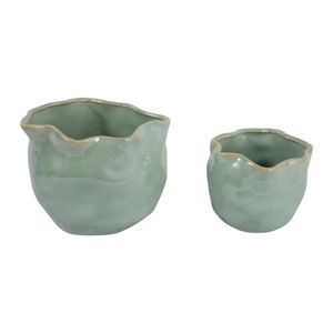 DRAPERSTONE SET OF 2 GREEN PLANTER 6 (IN) 7