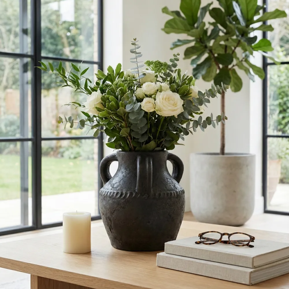 NOELWIND BLACK VASE 10 (IN)