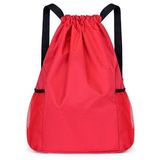 NYLON DRAWSTRING BACKPACK W MESH POUCH - BLACK 1