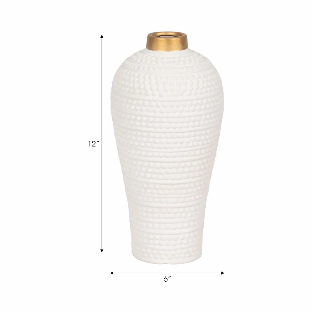 VERNONHOLM WHITE VASE 12 (IN)