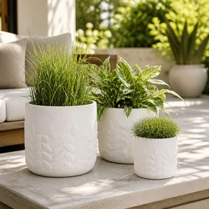 AMBERLEY SET OF 2 WHITE PLANTER 13 (IN) 2