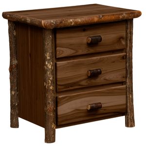 Hickory Log XL Three Drawer Nightstand - Espresso 2