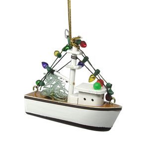 3" SHRIMP BOAT CHRISTMAS ORNAMENT 1