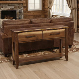 Heartland Walnut Two Drawer Sofa Table with Shelf