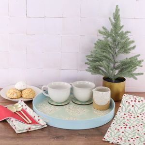 Fir Tree Round Lacquer Serving Tray 3