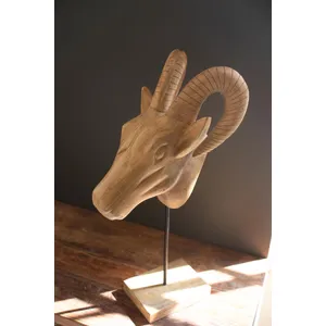 Set of 3 Carved Mango Wood African Animal Heads 2
