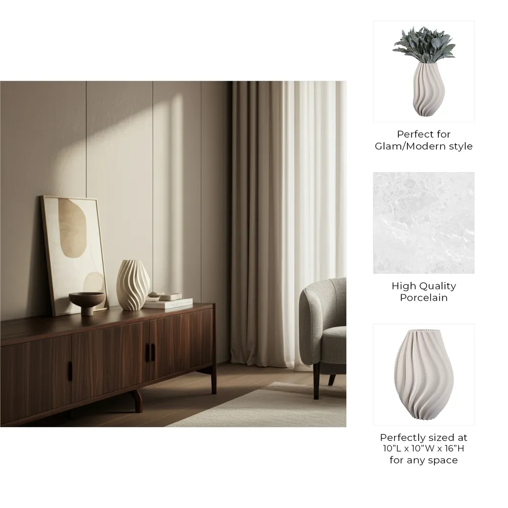 KEATONRUN IVORY VASE 16 (IN)