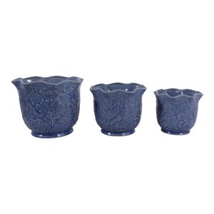 CLAYBROOK SET OF 3 BLUE PLANTER 9 (IN) 1