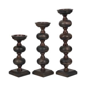 JULIANROSE SET OF 3 BLACK CANDLESTICK 23 (IN) 4