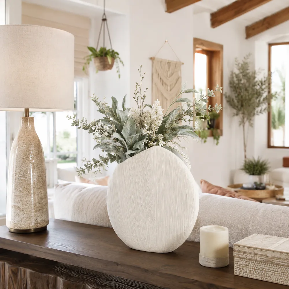 MARCHOLM WHITE VASE 15 (IN)