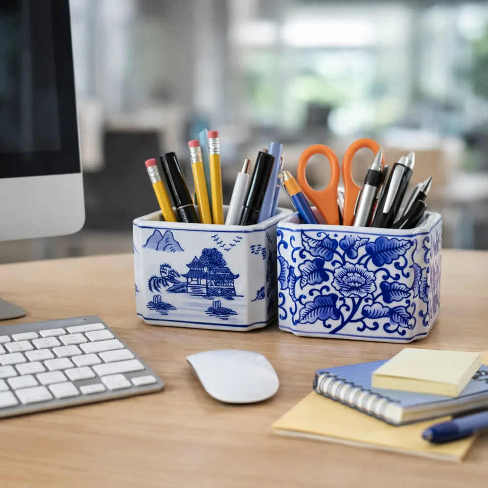 GAINESDALE SET OF 2 BLUE PENCIL CUP 4 (IN)