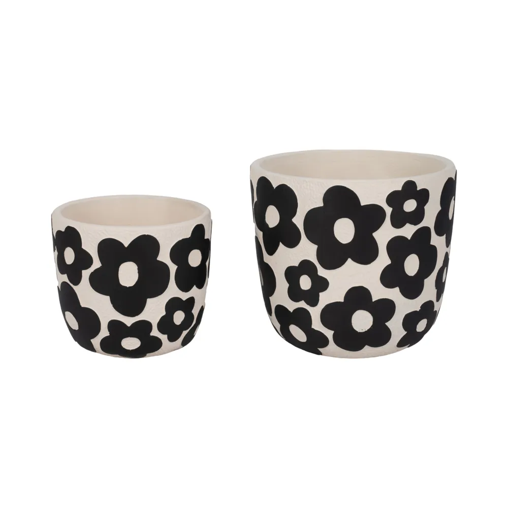 AXELGROVE SET OF 2 BLACK PLANTER 8 (IN)