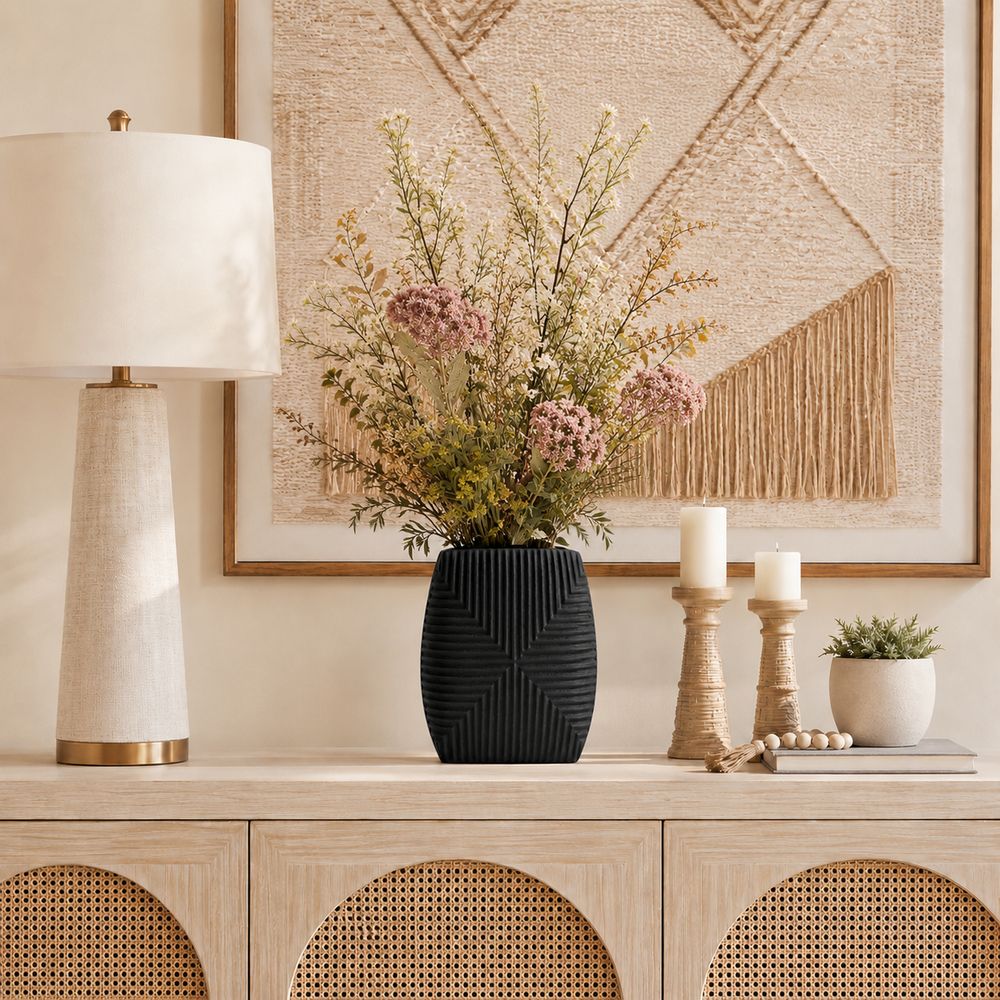 EMMONS BLACK VASE 10 (IN)