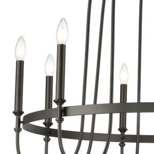 Wickshire 34'' Wide 9-Light Chandelier - Matte Black 2