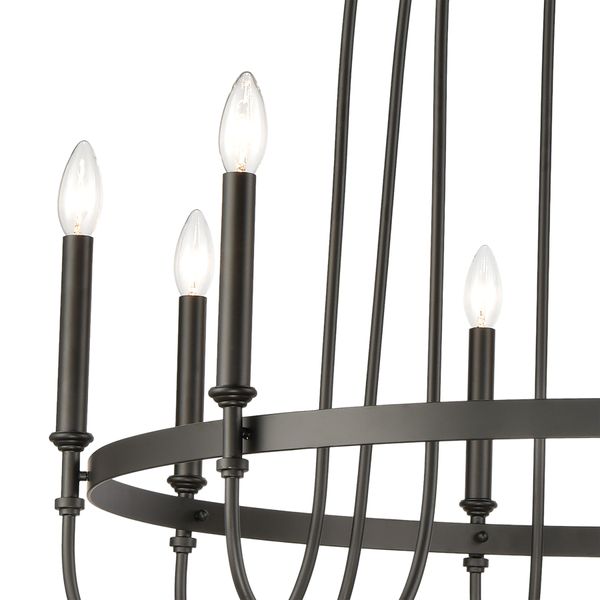 Wickshire 34'' Wide 9-Light Chandelier - Matte Black