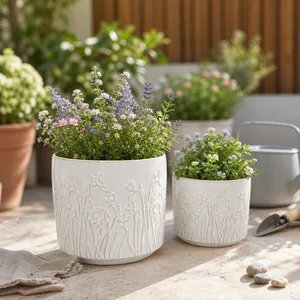DANEBY SET OF 2 IVORY PLANTER 7 (IN) 11