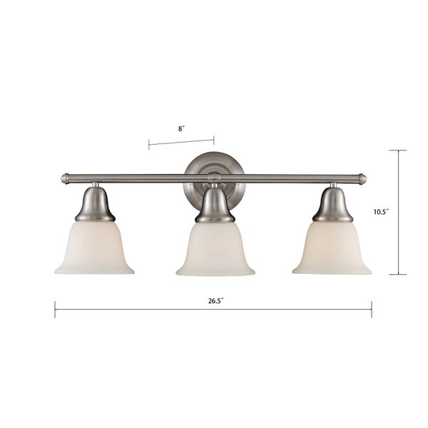Berwick 26.5'' Wide 3-Light Vanity Light - Brushed Nickel