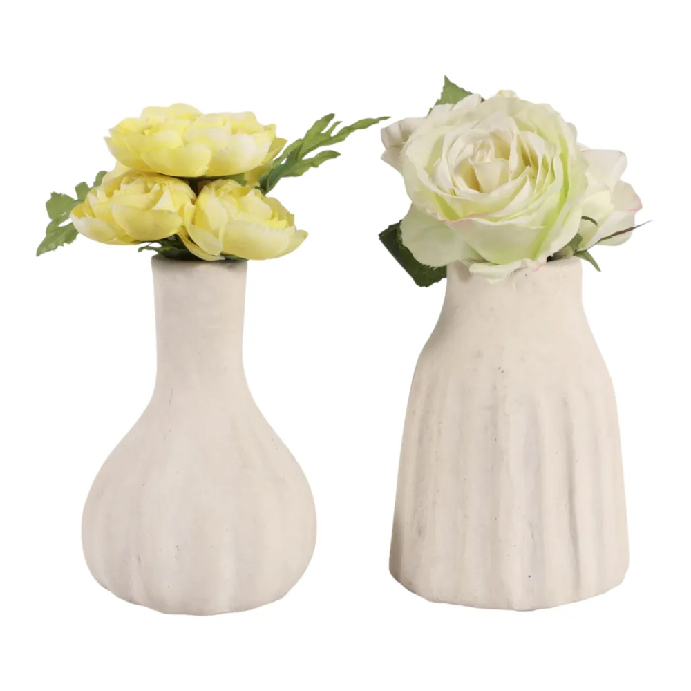 DOVERMORE SET OF 2 IVORY VASES 7 (IN)