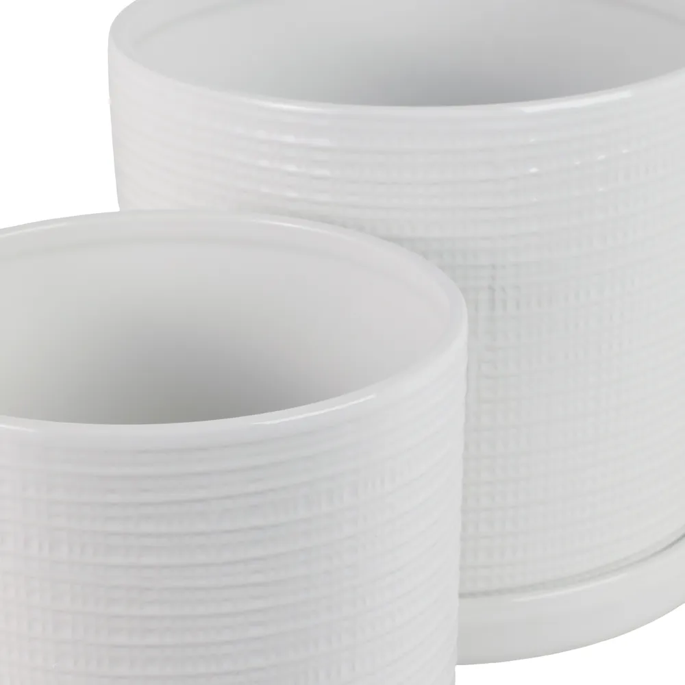 REEDBURN SET OF 2 WHITE PLANTER 11 (IN)