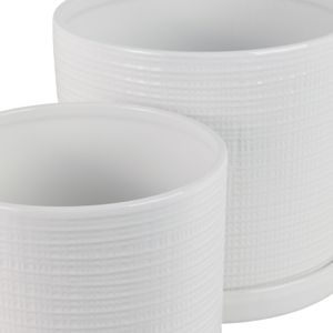 REEDBURN SET OF 2 WHITE PLANTER 11 (IN) 7
