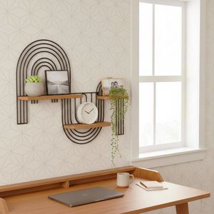 HALFORDPARK BROWN WALL SHELF 18 (IN) 2