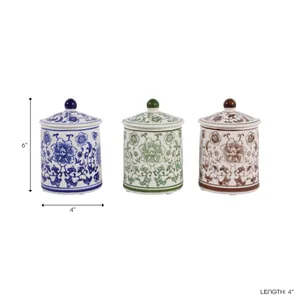 ADLERLEY SET OF 3 WHITE JARS 6 (IN) 9