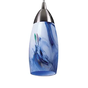 Milan 3'' Wide 1-Light Mini Pendant - Satin Nickel with Mountain Glass 4