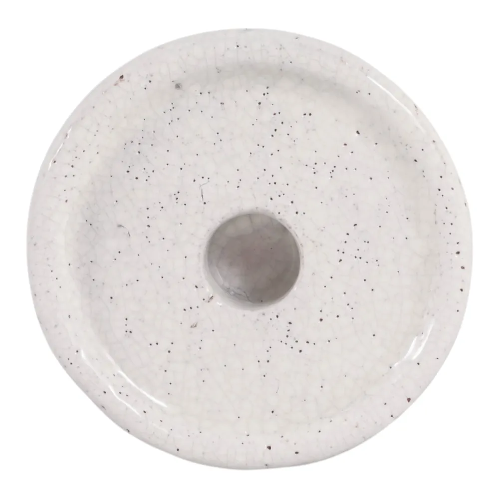 BARTONTON WHITE CANDLE HOLDER 7 (IN)