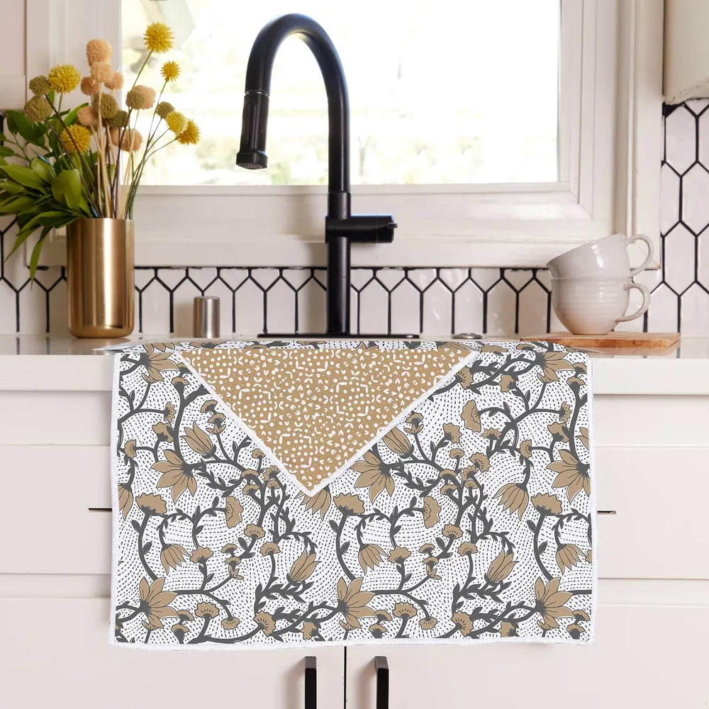 Fleur Tan Eco Kitchen Tea Towel