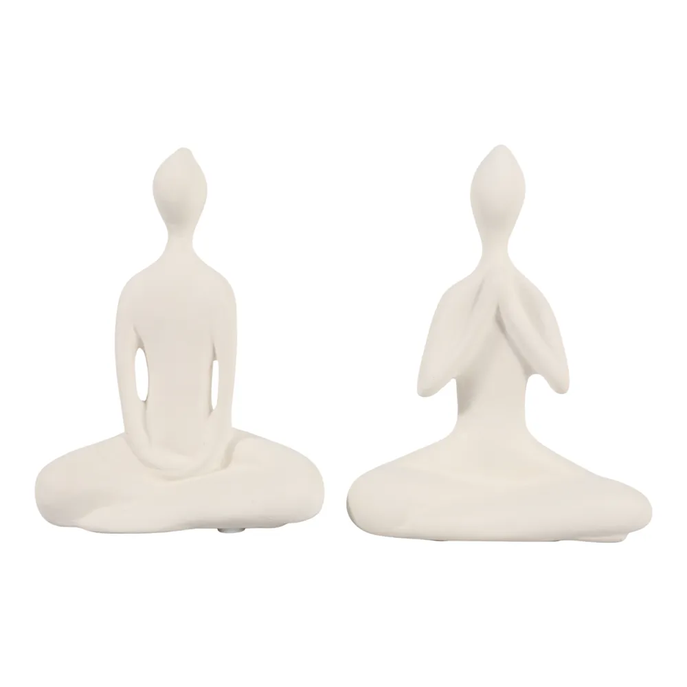 HAMMONDWAY SET OF 2 WHITE DECOR 11 (IN)