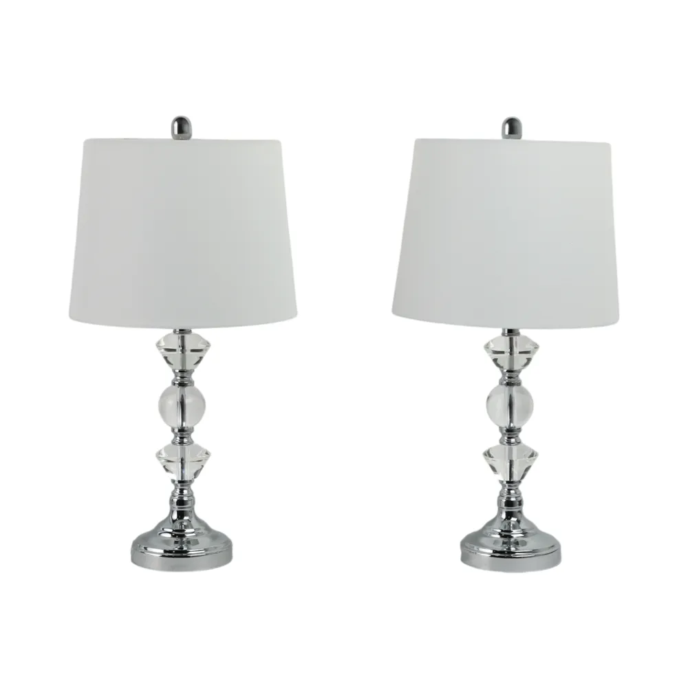 BISHOPHOLM SET OF 2 SILVER LAMPS 26 (IN)