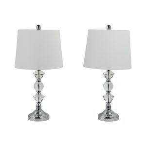 BISHOPHOLM SET OF 2 SILVER LAMPS 26 (IN) 4