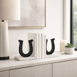 BARTONPARK SET OF 2 BLACK BOOKENDS 6 (IN) 11