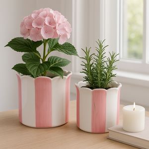 RAFESHAW SET OF 2 PINK PLANTER 7 (IN) 12