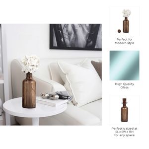KANEVALE BROWN GLASS VASE 15 (IN) 9